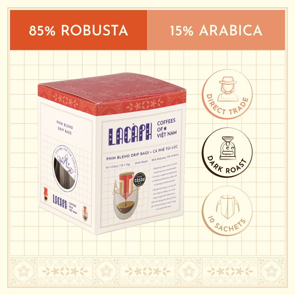 Lacàph Phin Blend - Drip Bags 越式滴漏Phin咖啡排掛耳包 (10個裝)