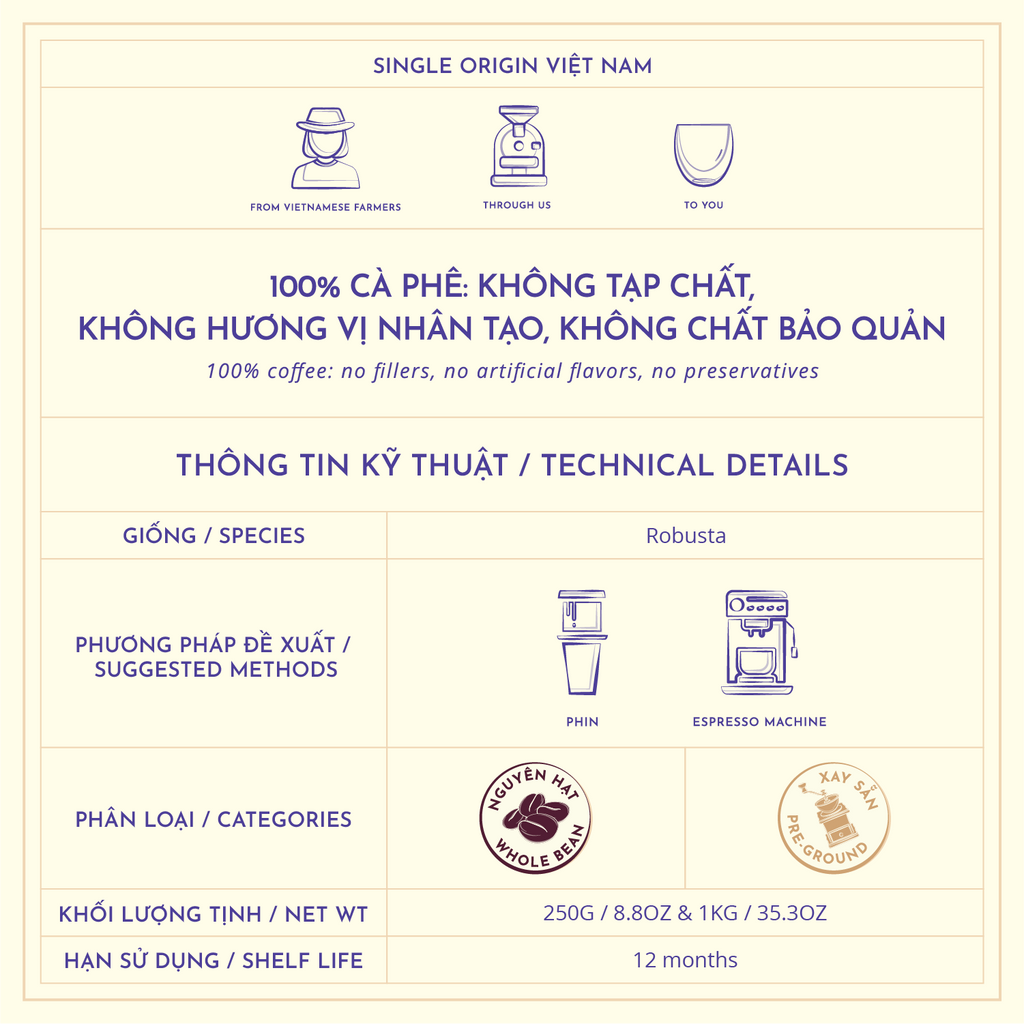 Traditional Phin Blend - Whole Bean 傳統系列Phin咖啡豆